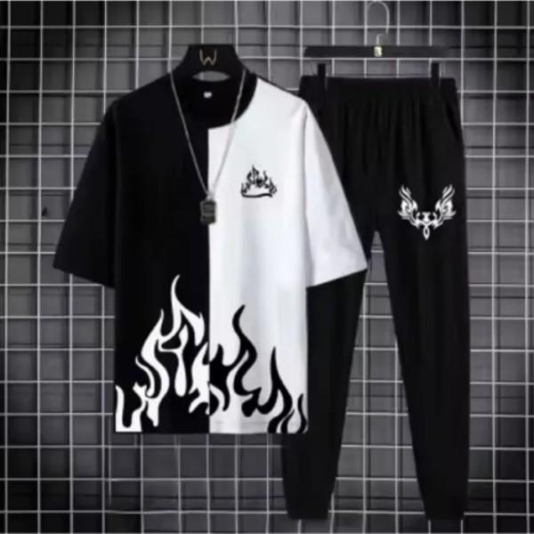 Men's Printed Track Suit Flame Design
