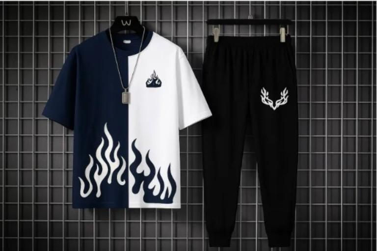 Men's Printed Track Suit Flame Design