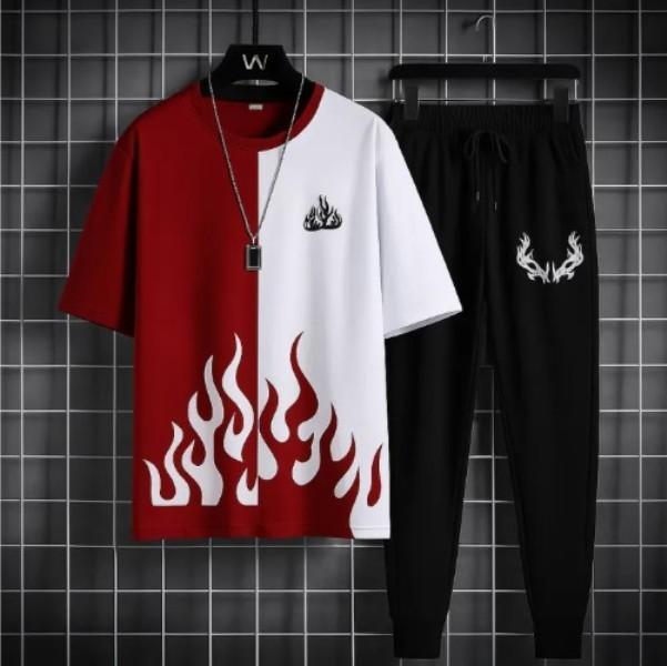 Men's Printed Track Suit Flame Design