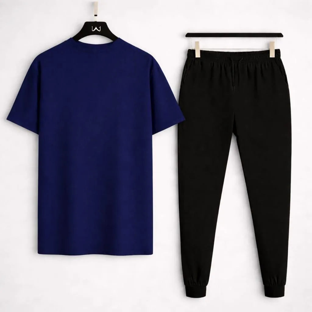 Men Audi Logo Track Suit Blue Cotton Slim Fit
