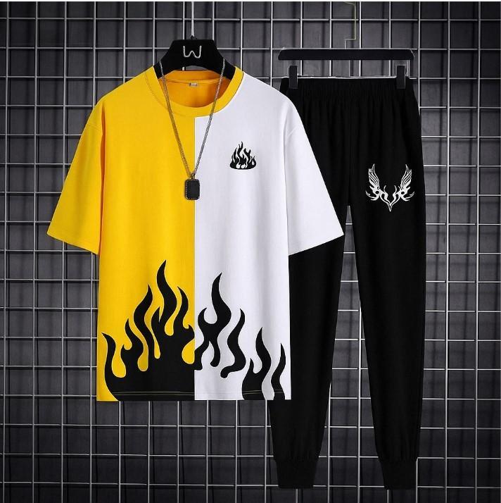Men's Printed Track Suit Flame Design