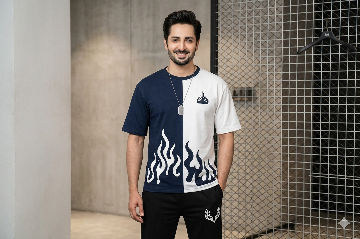 Men's Printed Track Suit Flame Design