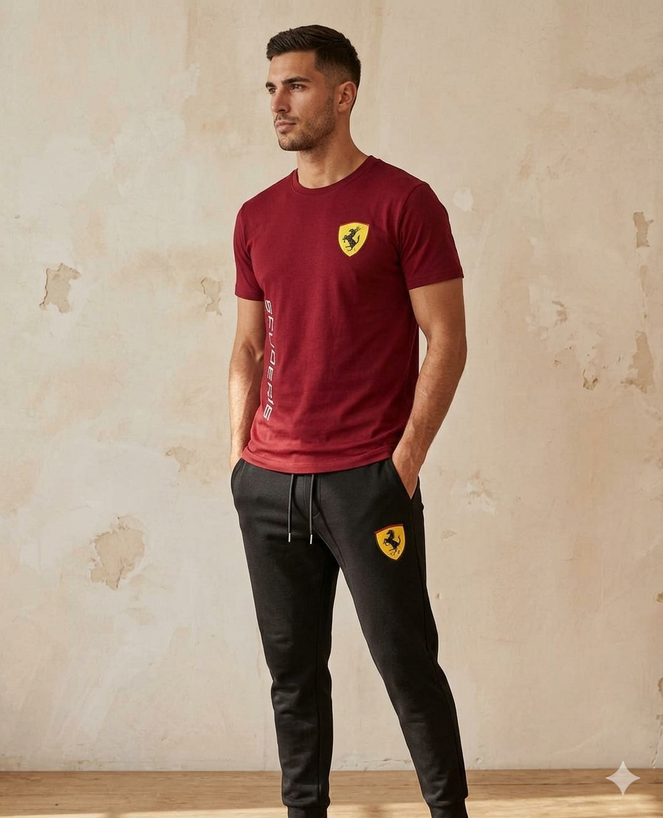 Men's Ferrari Printed Dri Fit Track Suit