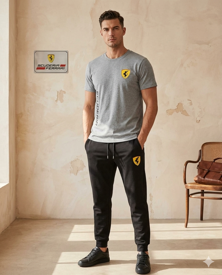 Men's Ferrari Printed Dri Fit Track Suit
